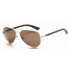 Wayfarer Style Metal Polarized Sunglasses Wooden Temples IBM-JY005A