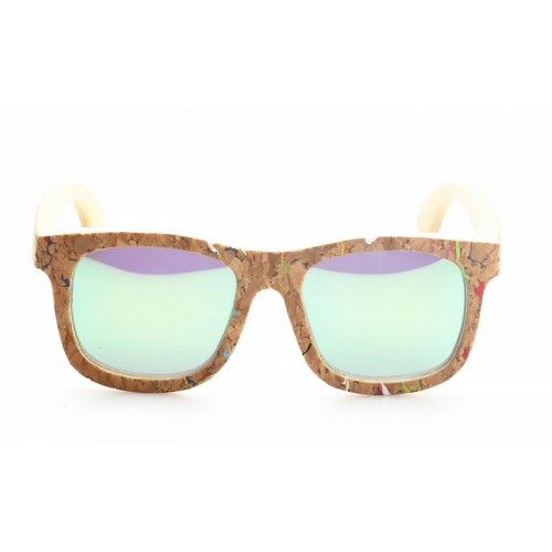 Cork Sunglasses Nature Maple Wood With Cork Design IBW-GS040