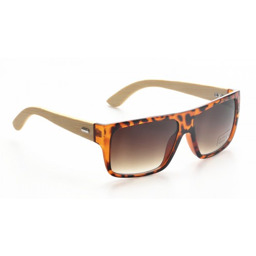 Squared Men Style Plastic Frame Nature Bamboo Temples Sunglasses IBW-CN002A